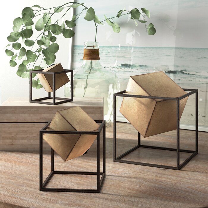 3 Piece Cube Sculpture Set