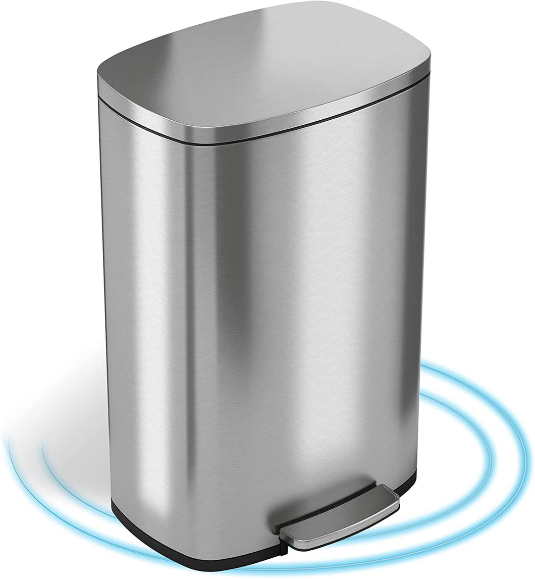 iTouchless SoftStep 13.2 Gallon Stainless Steel Step Trash Can